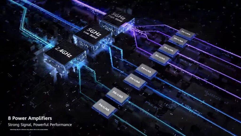 O WiFi Mesh 7 da Huawei conta com 8 amplificadores de sinal e muitas outras tecnologias para entregar super desempenho