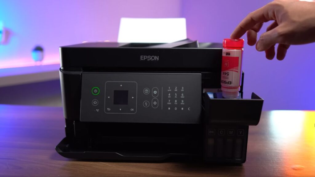 Recarga da Epson L5590, parte do processo de configuração