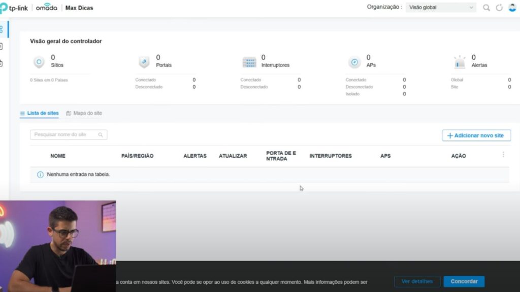 Sistema de gerenciamento do TP-Link Omada EAP610 Outdoor