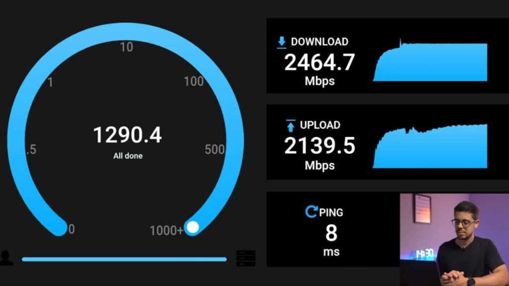 Testes de largura de banda na rede local para determinar o melhor roteador TP-Link Wi-Fi 7