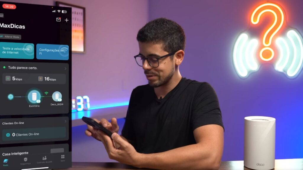 App de configuração do Deco BE65 da TP-Link