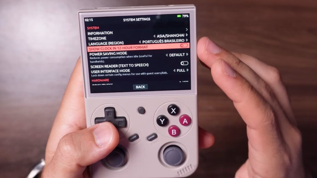 Configurações de sistema do BATLEXP G350